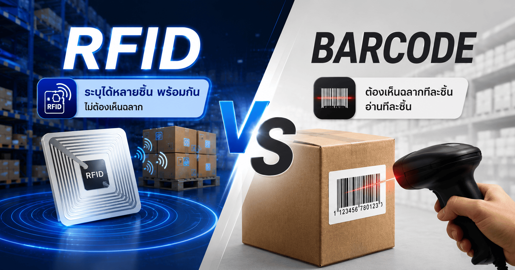 RFID vs Barcode ต่างกันตรงไหน โรงงานแบบไหนควรเปลี่ยนมาใช้ RFID